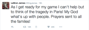 LeBron James #PrayForParis
