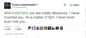 Corey Lewandowski tweet trending report